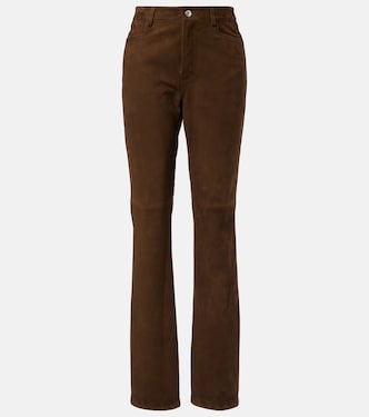 Pantalon droit Maxine en daim | Proenza Schouler