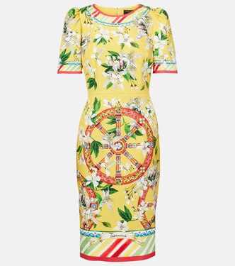 Printed cotton-blend midi dress | Dolce&Gabbana