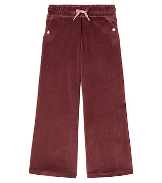 Logo cotton velvet sweatpants | Chloé Kids
