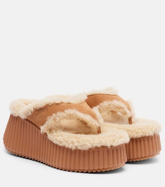 Nama 80 suede platform thong sandals | Chloé