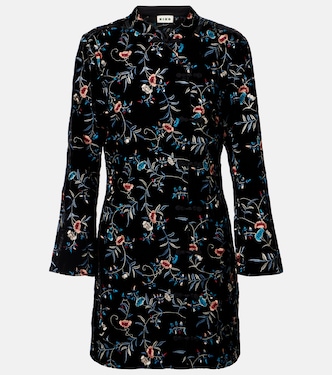 فستان قصير من المخمل مع تطريز Delphina  | Rixo