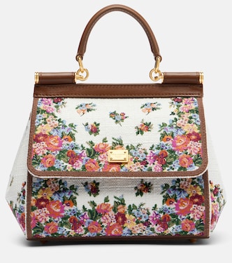 Sicily Medium leather-trimmed top-handle bag | Dolce&Gabbana