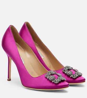 Hangisi embellished satin pumps | Manolo Blahnik