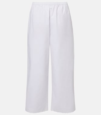 Pantalon large en coton à broderie | Róhe