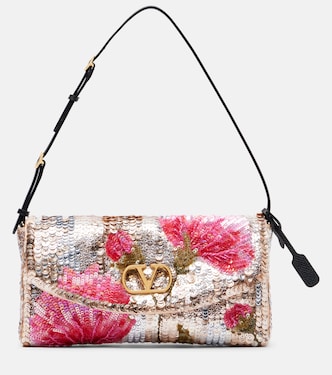 DeVain Small floral sequined shoulder bag | Valentino Garavani