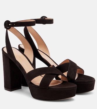 Plateausandalen Sabrina aus Veloursleder | Gianvito Rossi