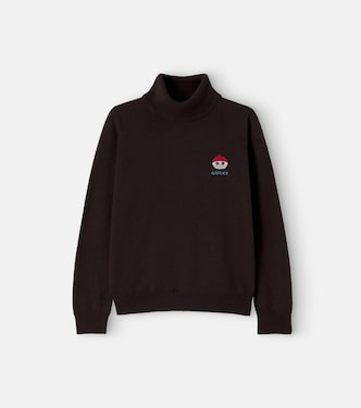 Embroidered wool turtleneck sweater | Gucci Kids