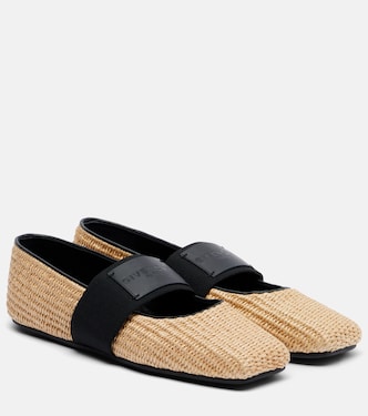 Bailarinas Mary Jane Sliced Square de efecto rafia | Givenchy