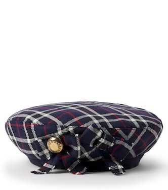 Gingham virgin wool beret | Dolce&Gabbana Kids