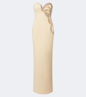 Aylin embellished crêpe bustier gown | Rebecca Vallance