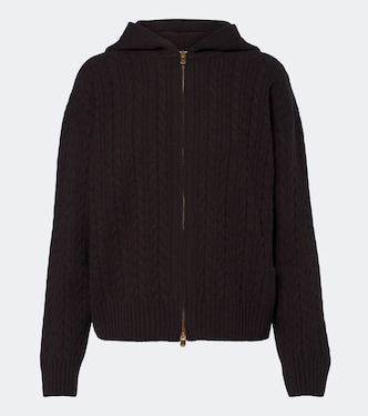 Cable-knit cashmere zip-up hoodie | Agnona