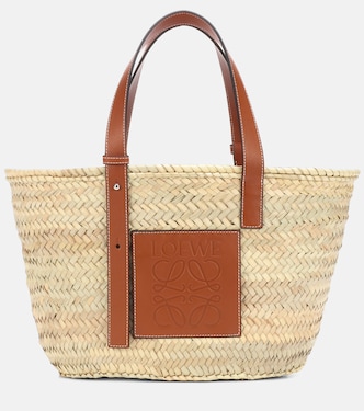 M号皮革边饰竹篮托特包 | Loewe