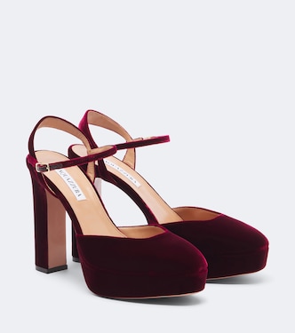 Amira velvet platform pumps | Aquazzura