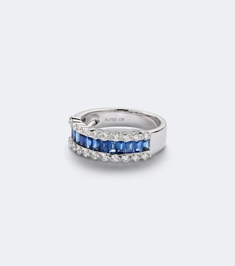Ring Baguette Love aus 18kt Weißgold mit Diamanten und Saphiren | Bucherer Fine Jewellery