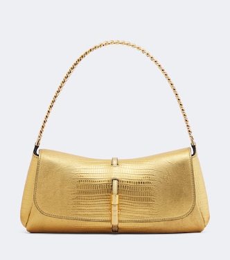 Bolso al hombro Metropolis Small de piel grabada | Balmain