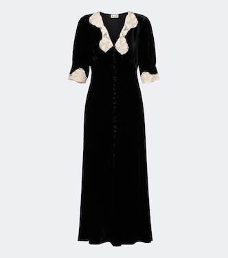 Midikleid Simone aus Samt mit Spitze | Rixo