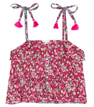 Ruffle-trimmed floral top | Poupette St Barth Kids