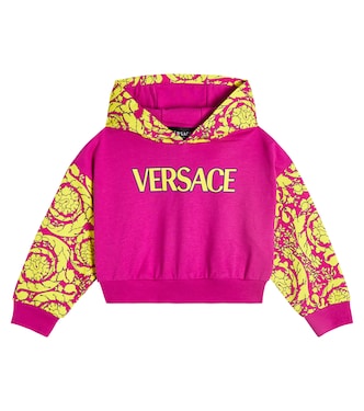 Logo cotton hoodie | Versace Kids