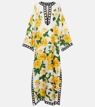 Cafetan en soie à fleurs | Dolce&Gabbana