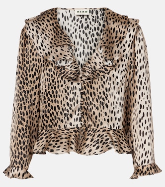 Atlas leopard-print silk blouse | Rixo