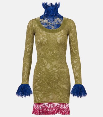 Lamé lace minidress | Saint Laurent