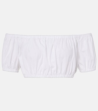 Off-shoulder cotton crop top | Dolce&Gabbana