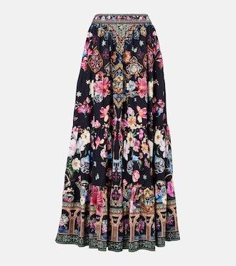 Crystal-embellished poplin maxi skirt | Camilla