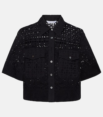 Spruce embroidered cotton shirt | Veronica Beard