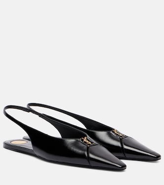 Babylone leather slingback flats | Saint Laurent
