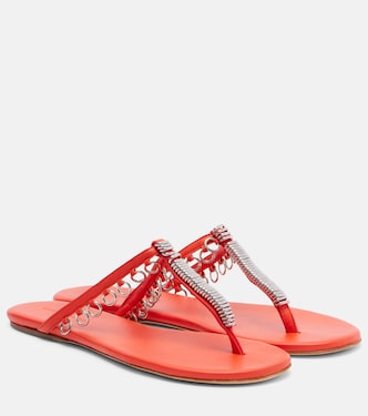 Pierced embellished leather thong sandals | Christopher Esber