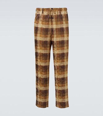 Pantaloni regular in jacquard a quadri | Dries Van Noten