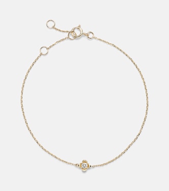 Clover 14kt gold bracelet with diamonds | Stone and Strand