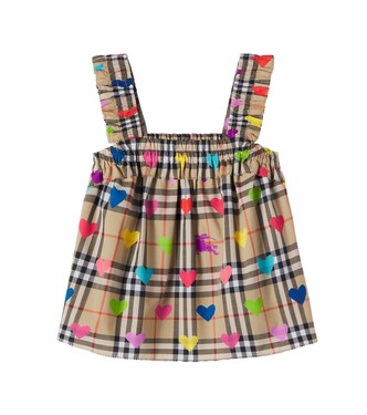 Top de algodón estampado con Burberry Check  | Burberry Kids