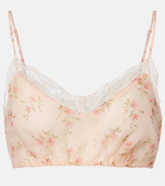 Floral lace-trimmed bra top | Simone Rocha