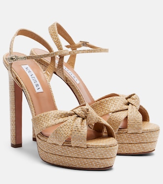 Plateausandalen Nina aus Raffiabast | Aquazzura