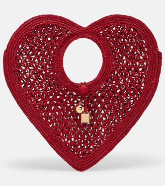 Spiaggia Cœur Small raffia top-handle bag | Jacquemus