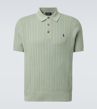 Cable-knit cotton polo shirt | Polo Ralph Lauren