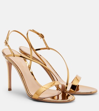 Metallic leather slingback sandals | Gianvito Rossi
