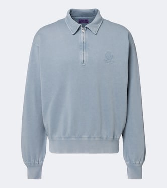 Cotton and cashmere fleece polo sweatshirt | Ralph Lauren Purple Label