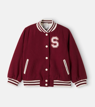 Patch-appliqué wool-blend varsity jacket | Stella McCartney Kids