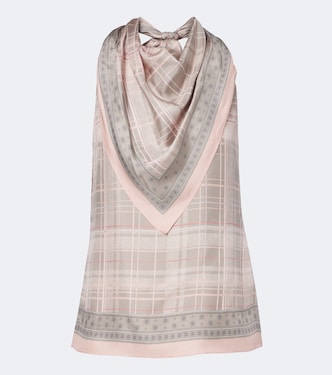 Top in seta a quadri con sciarpa | Acne Studios