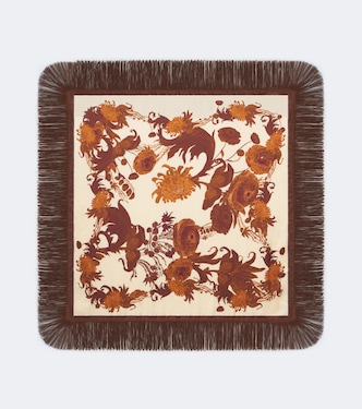 Coven reversible fringed silk twill scarf | La DoubleJ