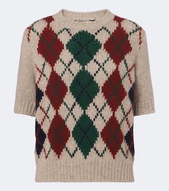 Lisa argyle cashmere and mohair sweater | Khaite