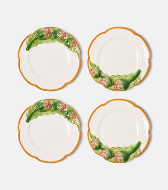 Artichoke set of 4 ceramic dinner plates | Les-Ottomans