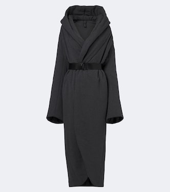 Belted padded oversized cotton-blend coat | Norma Kamali