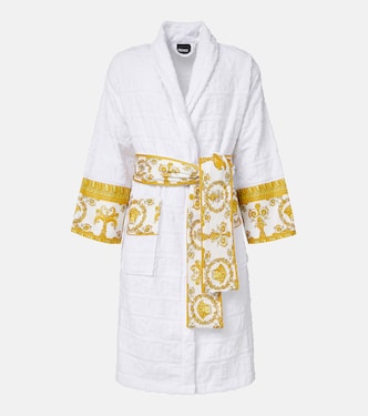 I Love Baroque logo cotton terry bathrobe | Versace Home