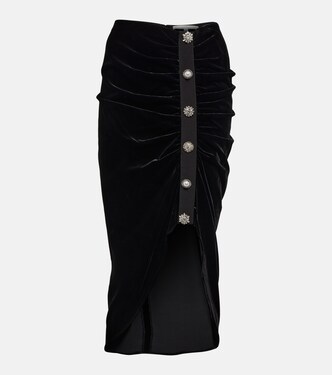 Ari embellished velvet midi skirt | Veronica Beard