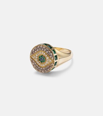 Dawn Candy 18kt gold ring with diamonds and gemstones | Ileana Makri