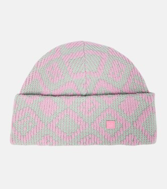 Face Tiles cotton and wool beanie | Acne Studios