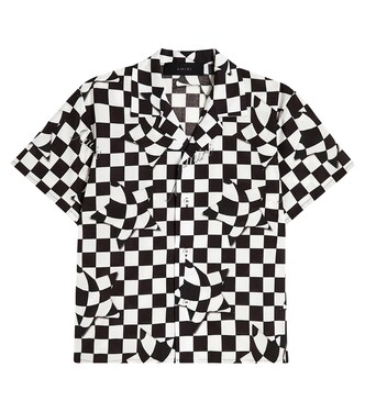 Checked cotton bowling shirt | Amiri Kids